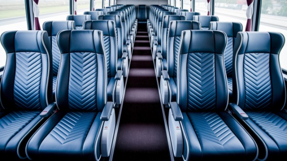 inglewood 54 passenger charter bus inside